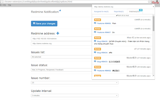 Redmine Notification