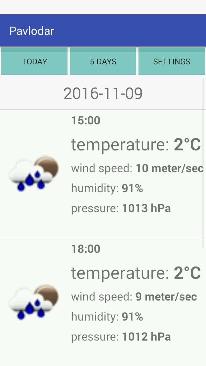Pavlodar Weather Screen 1