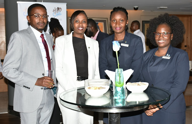 Crown Plaza, Nairobi, director of sales James Mukanda, Sankara Hotel Nairobi director of revenue Peninah Kimani, Sankara Hotel Nairobi sales co-ordinator Naomi Okemwa and Josephine Mwangi