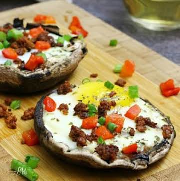 Paleo Stuffed Baked Eggs Portobello Mushrooms