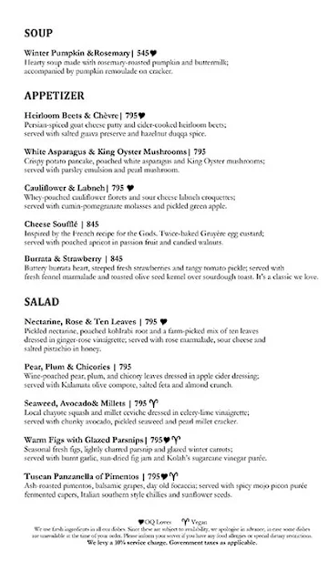 Olive Bar & Kitchen menu 