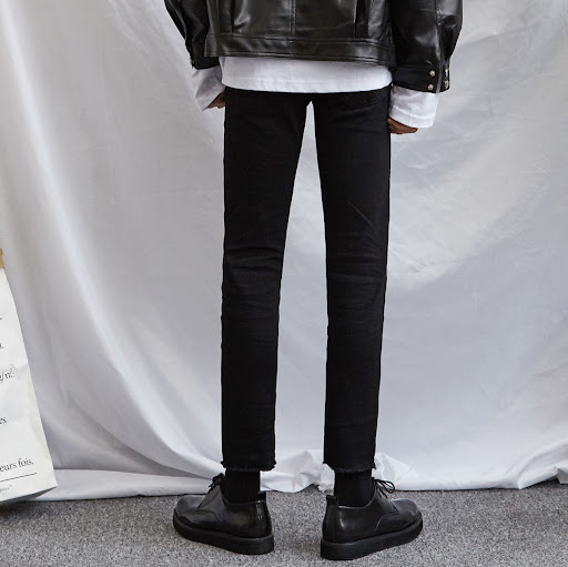 Title 2, Korean Style Ripped Jeans for Men, 9-Point, Sli...