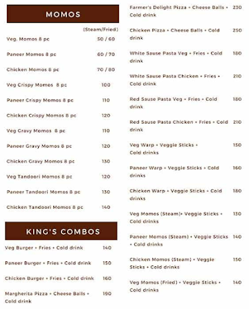 Kings Cafe menu 