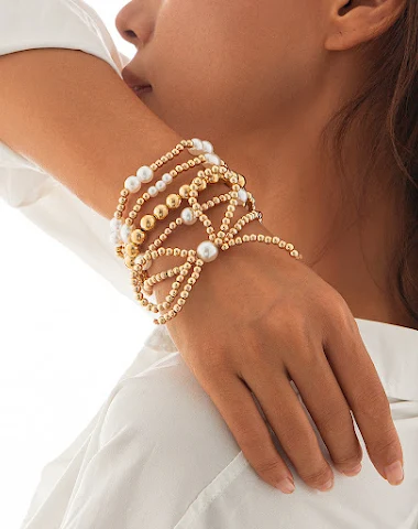 Bracelet français à grosses perles - 0