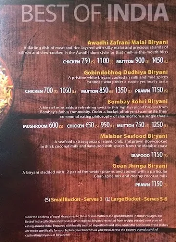 Biryanishk By The Biryani Company menu 