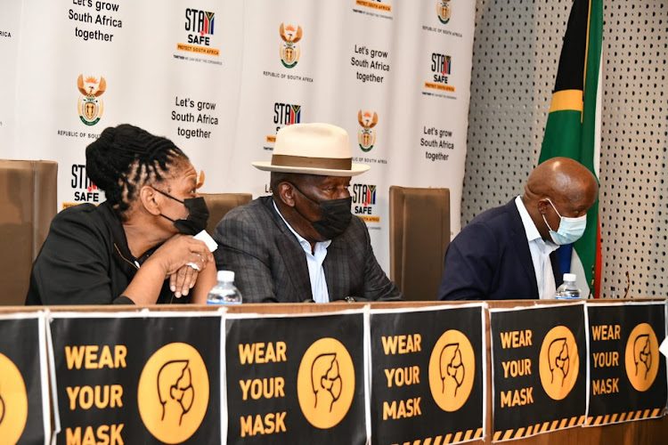 A briefing of the Justice, Crime Prevention and Security Cluster led by the minister of defence and military veterans, Thandi Modise, and the minister of police, Gen Bheki Cele.