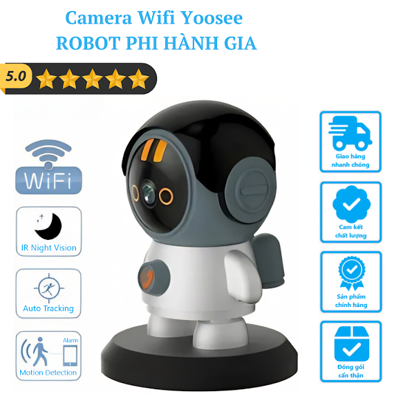 (Lỗi 1 Đổi 1) Camera Wifi Robot Phi Hành Gia - Hàng Chính Hãng