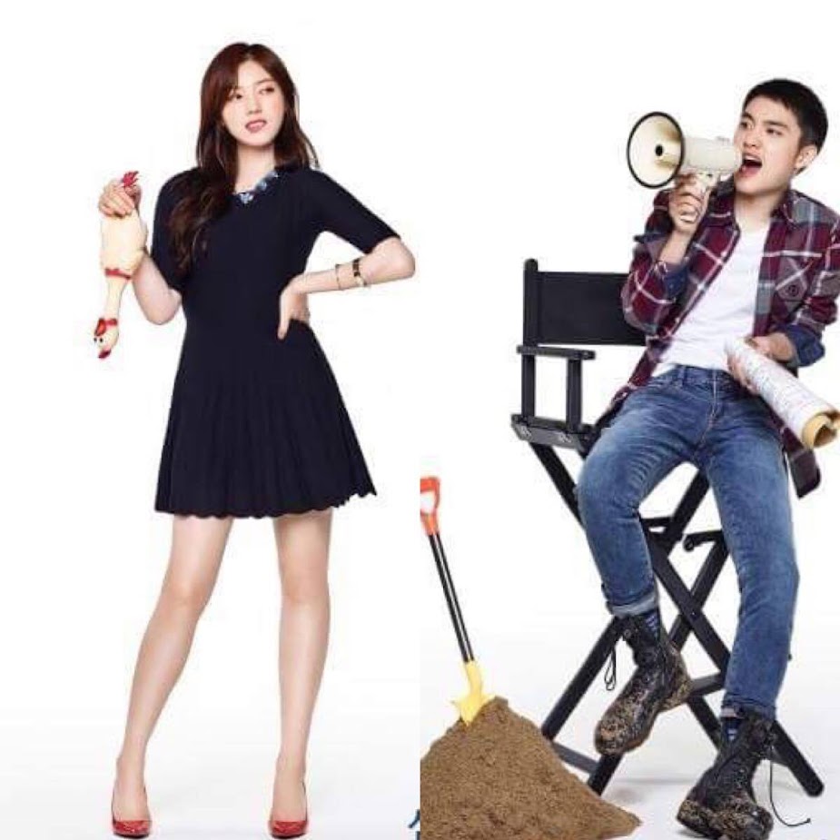 Actress Chae Seo Jin & EXO D.O. portraying their characters' personalities for "Positive Physique"/ Image Source: Samsung