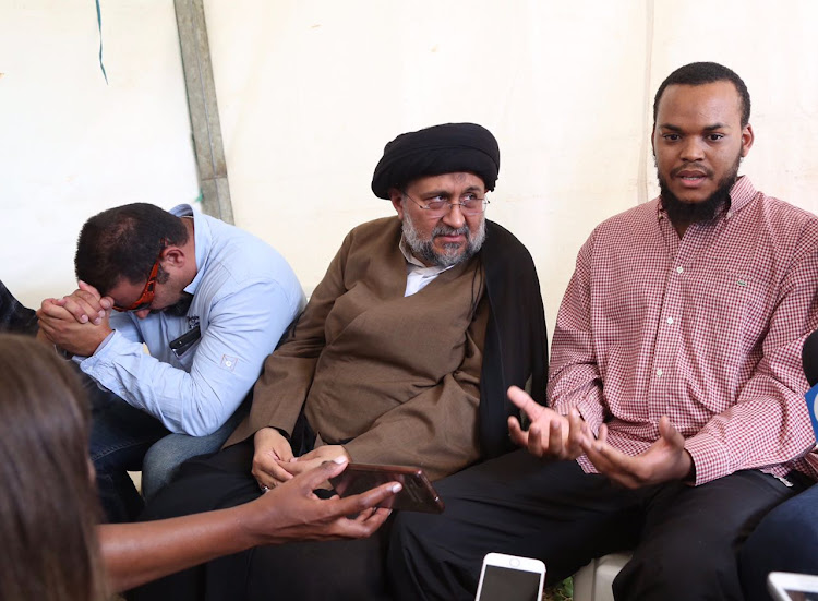 Mosque attack victim Moulana Ali Nchinyane (right ) with Moulana Aftab Haider of the Ahlul Bait Foundation.