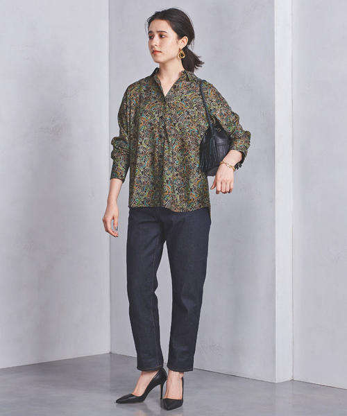 新着柄シャツ コーデ レディース 人気のファッション画像