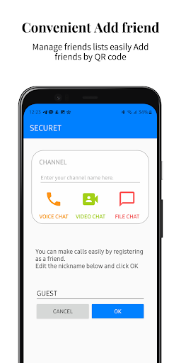 Screenshot Securet for Communication