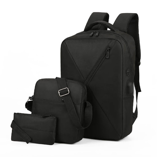 Title 4, Male USB Charging Three-piece Schoolbag for Jun...