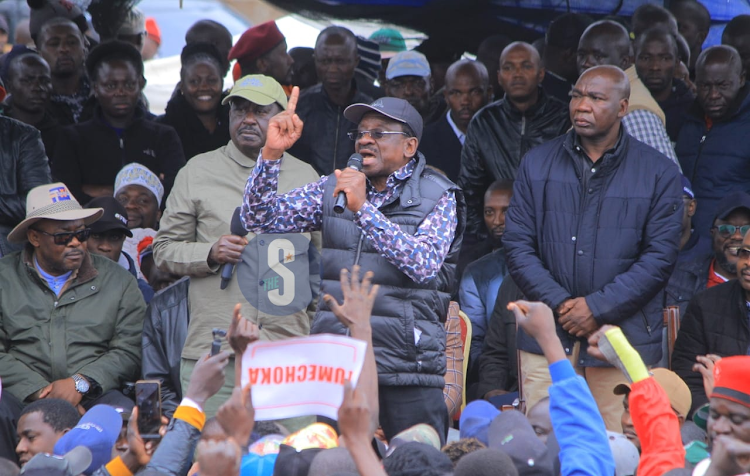 Siaya Governor James Orengo present during the Saba Saba Rally at Kamukunji on July 7, 2023.