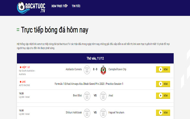Link xem trực tiếp bóng đá HD - Bachtuoc.tv chrome extension