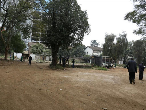 Nairobi county officers at the site of grabbed land which City Hall repossessed on August 2