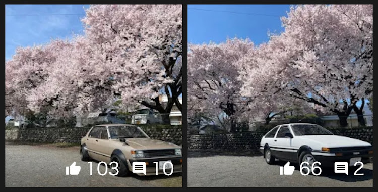 ターセルの桜とコラボ・サクラと愛車・結果発表・ミッション載せ替え・バージョンアップに関するカスタム事例の投稿画像1枚目
