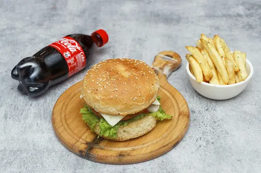 Non Veg Burger + French Fries + Drinks [250 Ml]