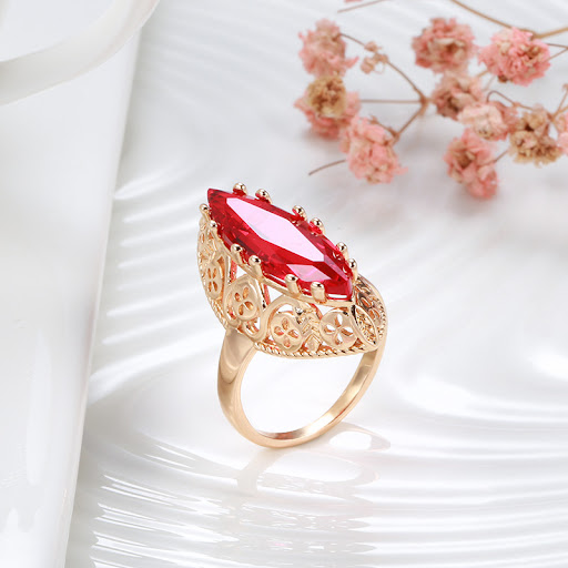 Title 2, Court Classic Simple Horse Eye Zircon Womens R...