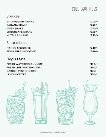 Ras Club Cafe menu 