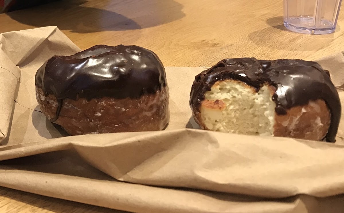 Chocolate glazed donuts, couldn’t tell they were gluten free!