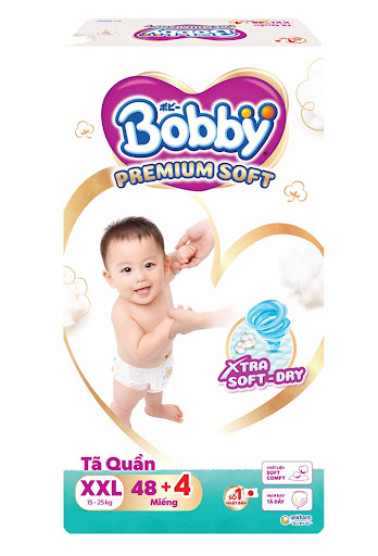 Tã-bỉm quần Bobby Premium Soft XXL48+4 (15-25kg)