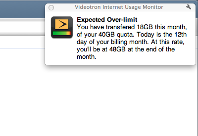 Videotron Internet Usage Monitor Preview image 2