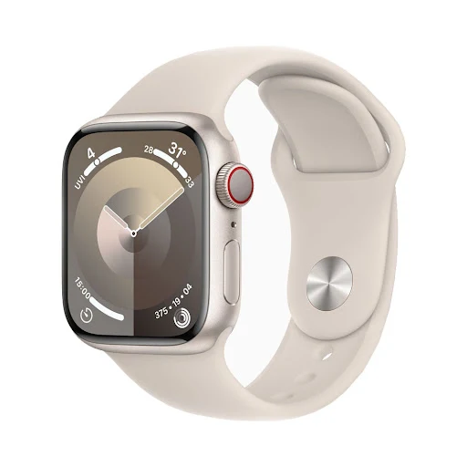 Đồng hồ Apple Watch Series 9 4G 41mm Starlight (Vỏ Nhôm Dây Silicone - M/L) (MRHP3SA/A)