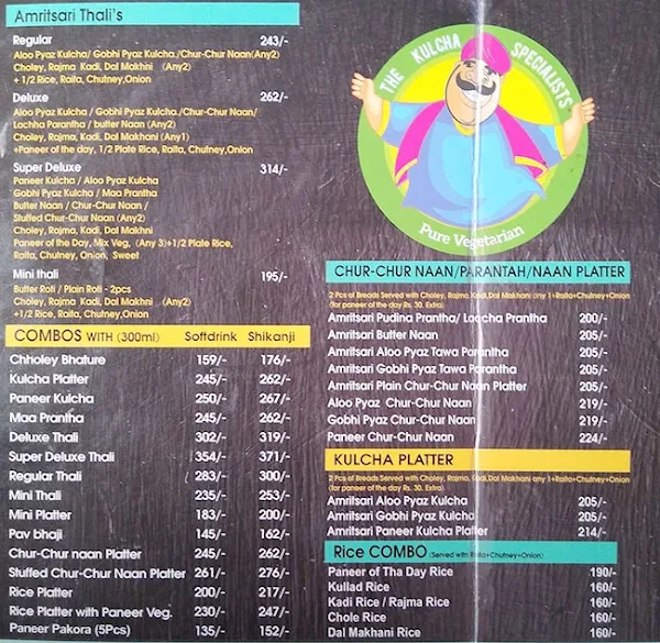 Amritsari Express, Food Court menu 