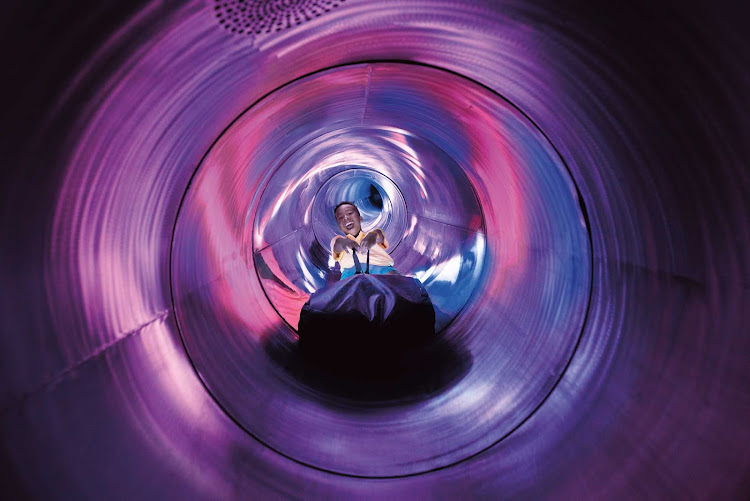 You'll get a thrill from the 100-foot drop inside the Ultimate Abyss waterslide.