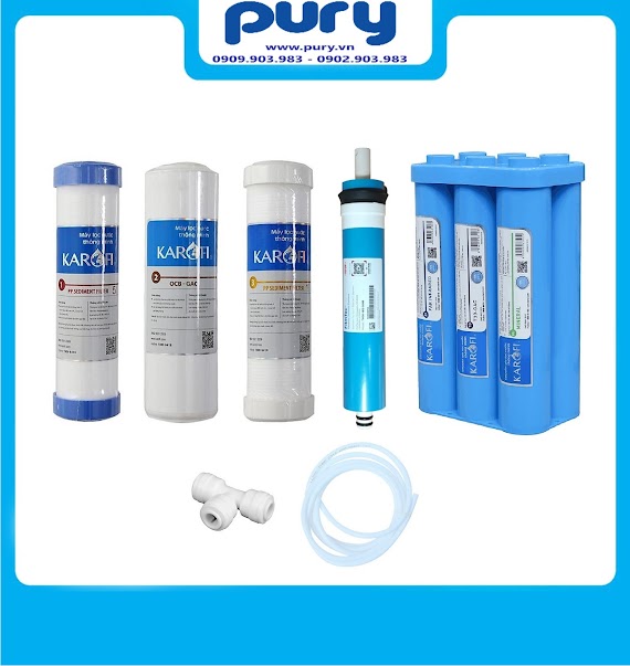 Combo 10 Lõi Lọc Karofi - Đúc Nguyên Khối Smax Hiệu Suất Cao Hp 6.2 - Alkaline - Hydrogen - Hàng Chính Hãng