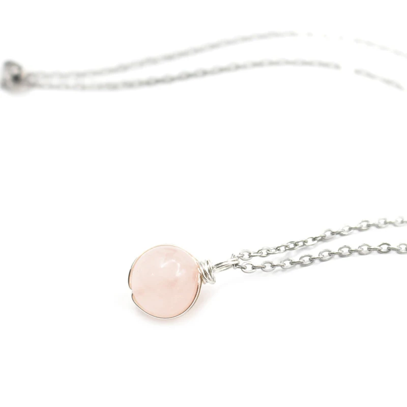 Title 14, Wikkelhanger ketting met natuurlijke kristallen...