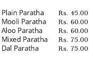 # Hashtag Parantha's menu 2