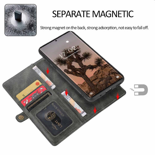 Title 5, Multi-card Leather Crazy Horse Pattern Magnetic...