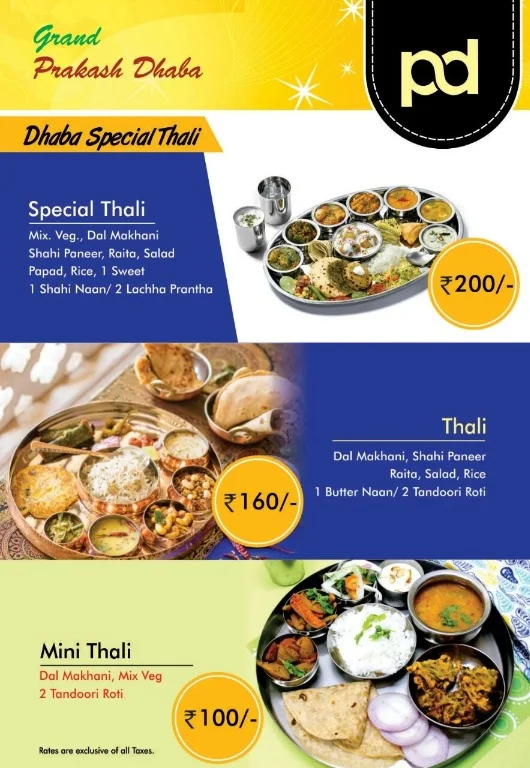 Grand Prakash Dhaba menu 