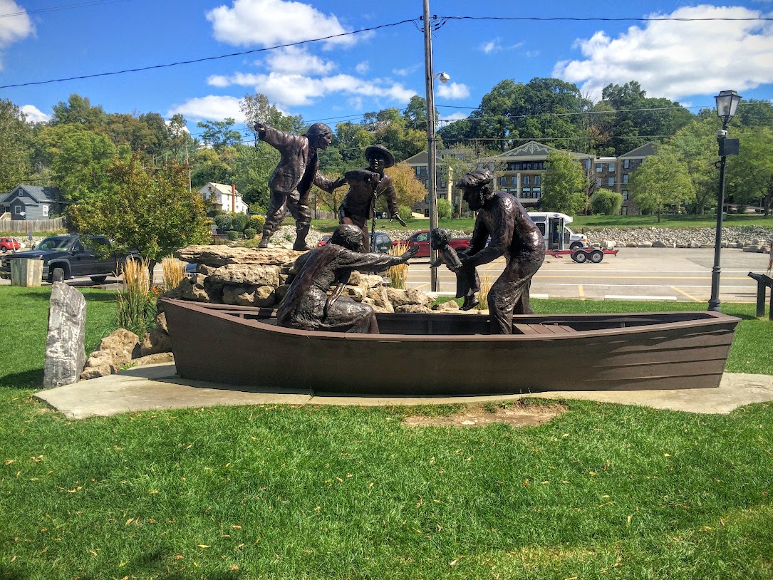 This is the Freedom Crossing monument in Lewiston, NY. This was where a major portion of the underground railroad operated. We had heard about this the day before from our tour guide. Impressive..