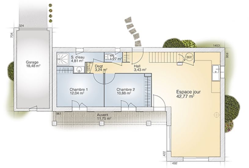  Vente Terrain + Maison - Terrain : 560m² - Maison : 110m² à Lignan-sur-Orb (34490) 