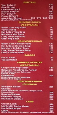 Bismi Briyani menu 1