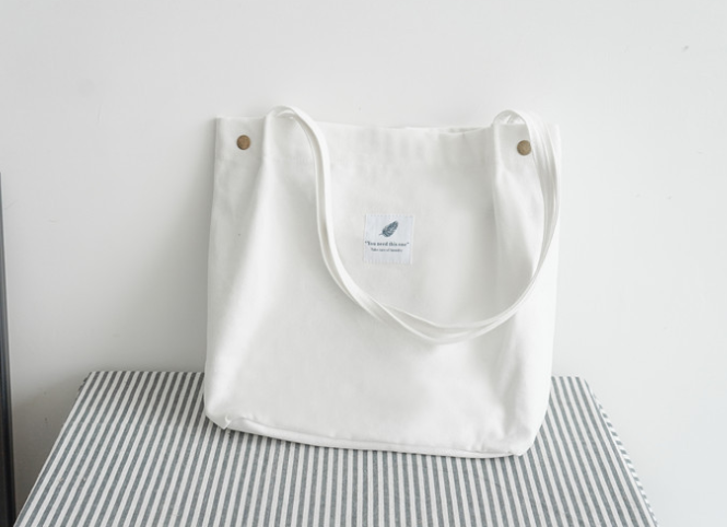 Bolso de lona coreano para mujer, gran capacidad, estilo minimalista y literario, ideal para la universidad, bolso de hombro versátil.