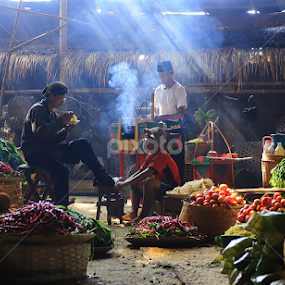 Market in the village by Basuki Mangkusudharma - City,  Street & Park Markets & Shops