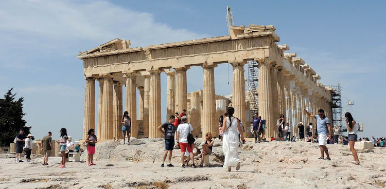 The iconic Parthenon atop the Acropolis in Athens.