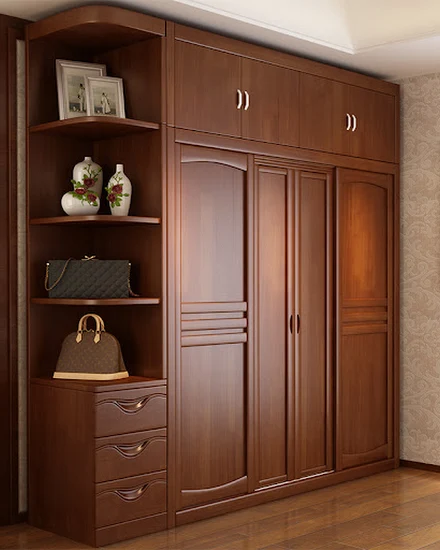 Storage Wooden Wardrobe Luxury Doors Modern Cabinet Open ... - 3