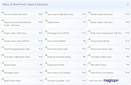 OvenFresh Cakes & Desserts menu 1