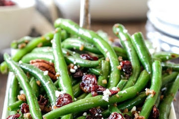 Green Beans with Honey Pecan Butter and Cranberries
