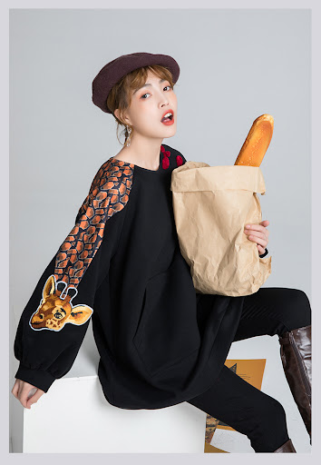 Title 1, Giraffe slim black sweater for men, featuring a...