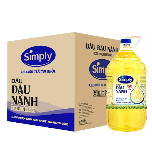 Thùng 4 chai Dầu đậu nành Simply 5L