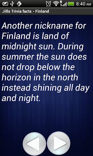 Jill's Trivia facts: Finland