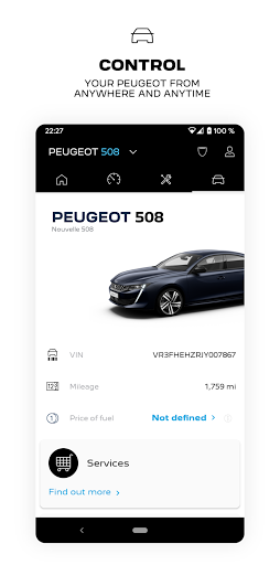 Screenshot MYPEUGEOT APP