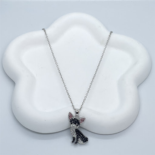 Title 8, Zinc Alloy Black Chihuahua Dog Pendant Necklace...