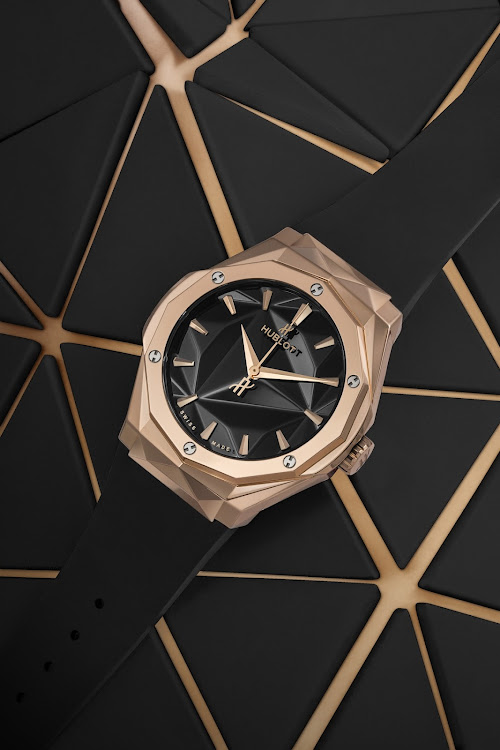 Hublot Classic Fusion Orlinski King Gold 40mm. This glamourous timepiece is also available in polished titanium.