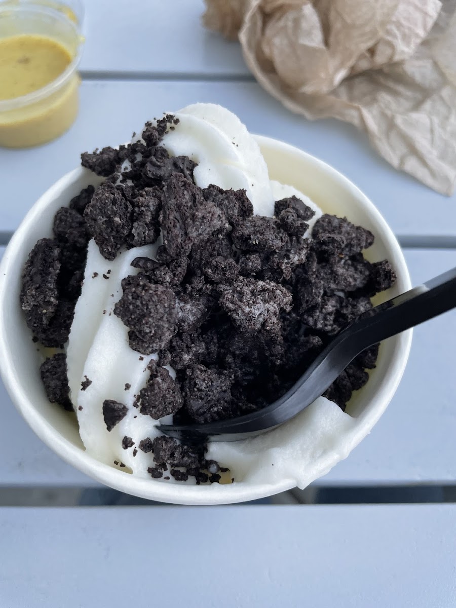 Vegan soft serve with gf Oreos!